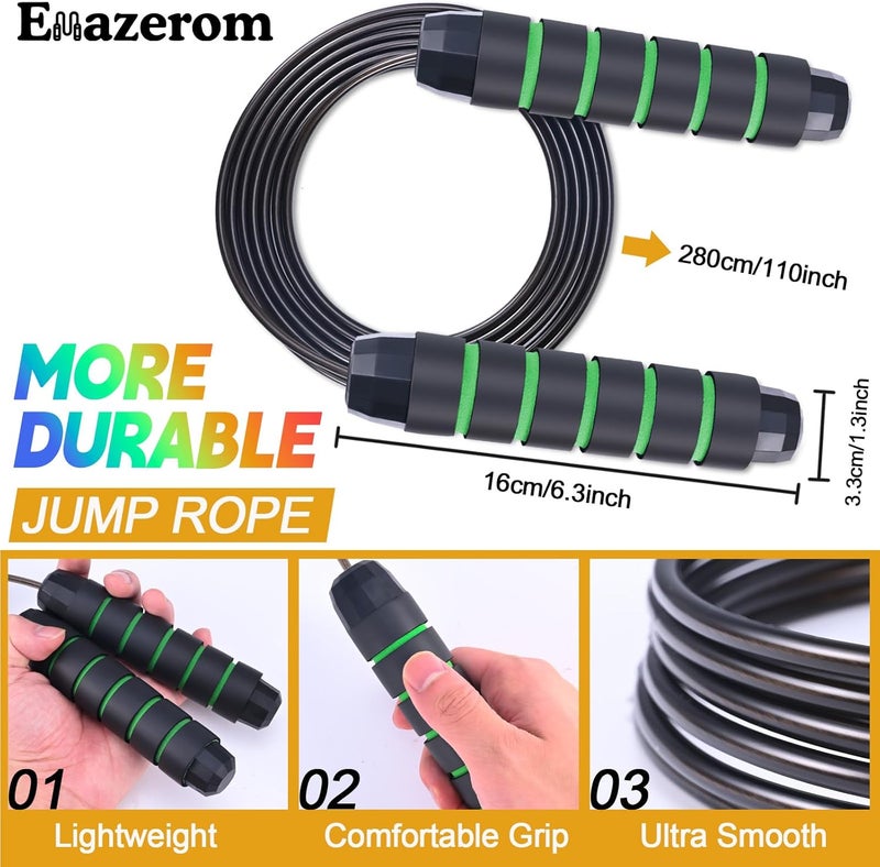 Emazerom Jump Rope for Women Men Kids, Adjustable Skipping Rope with Ball Bearings, Professional Jumping Rope with Foam Handles, Tangle-Free Rapid Speed Jump Ropes for Fitness Workout Boxing Exercise - Image 2